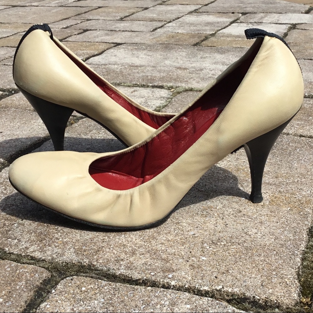 Pierre Hardy Cream Leather Heels